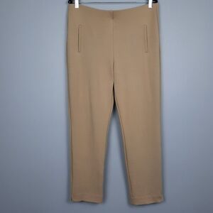 Chico's Solid Tan Pull On High Rise Ankle Length Ponte Pants size 12